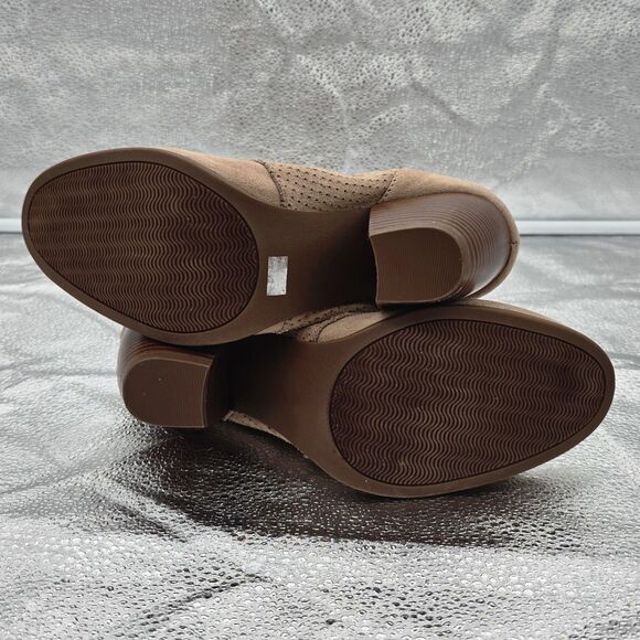 Maurices Carli Camel Tan Vegan Lace Up Perforated Ankle Bootie Boots, Size 9.5 - Picture 6 of 7